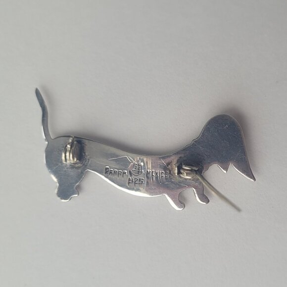Dachshund Weenie Dog Sterling Pin Silver Doxie Dog Parra Mexico - Picture 4 of 10